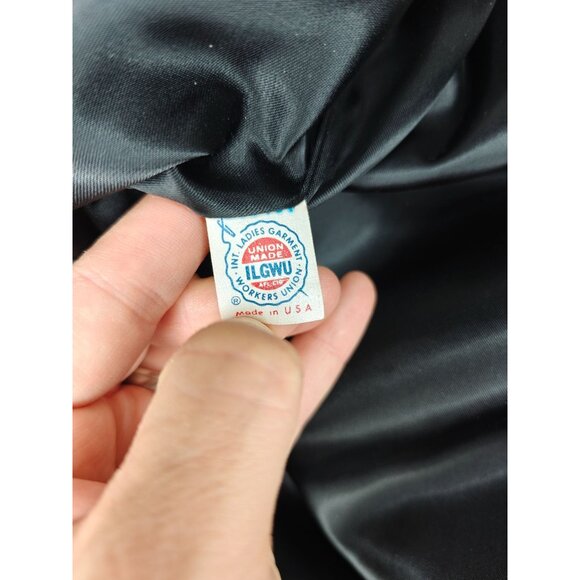 Vintage Black Persian Curly Lamb Fur Coat With Mink Trim Women's Medium Large - Picture 5 of 12